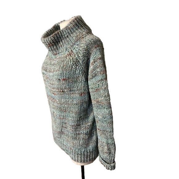 Anthropologie MOTH Sweater Blue Specks M Medium Thick Collared Alpaca Blend - Picture 8 of 13
